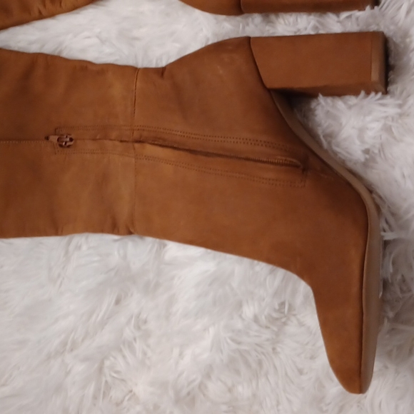 NEW STEVE MADDEN NINNY BOOTS 10M LONG TALL KNEE LENGHT BLOCK CHUNKY HEEL BROWN - Picture 5 of 15
